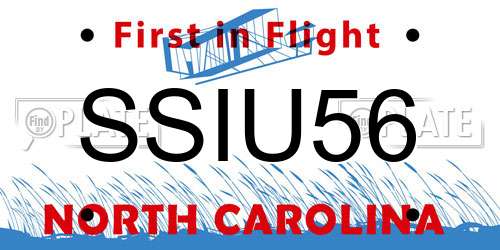 SSIU56 North Carolina License Plate