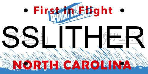 SSLITHER North Carolina License Plate