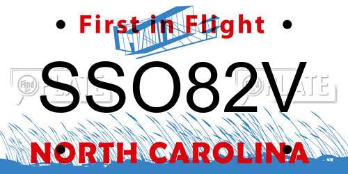 SSO82V North Carolina License Plate