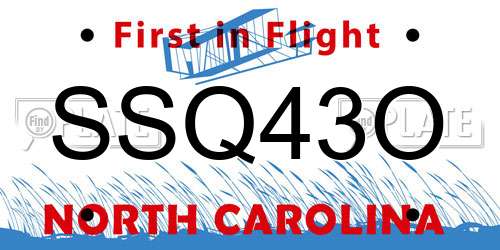 SSQ43O North Carolina License Plate