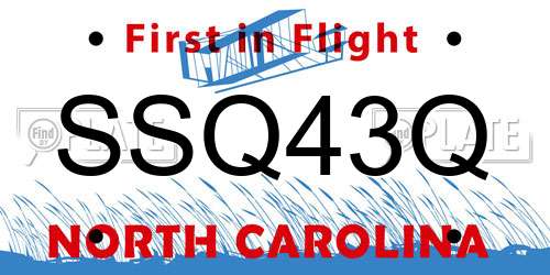 SSQ43Q North Carolina License Plate