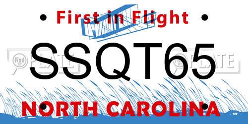 SSQT65 North Carolina License Plate