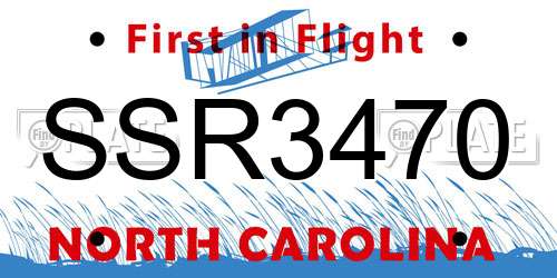 SSR3470 North Carolina License Plate