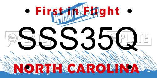 SSS35Q North Carolina License Plate