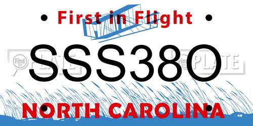 SSS38O North Carolina License Plate