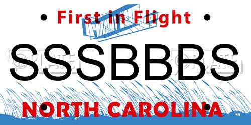SSSBBBS North Carolina License Plate