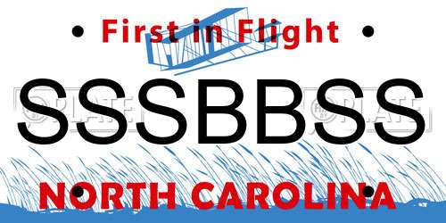 SSSBBSS North Carolina License Plate