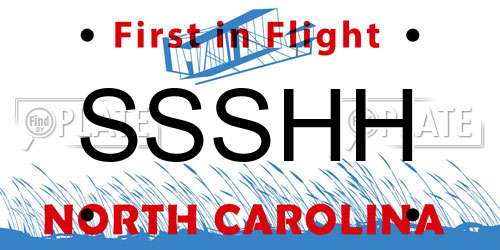 SSSHH North Carolina License Plate