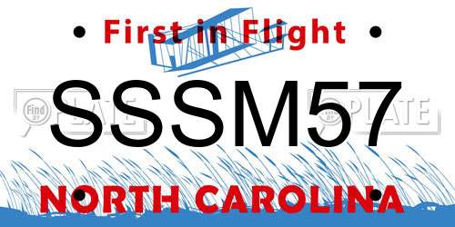 SSSM57 North Carolina License Plate