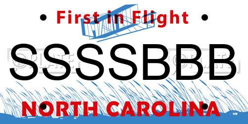 SSSSBBB North Carolina License Plate