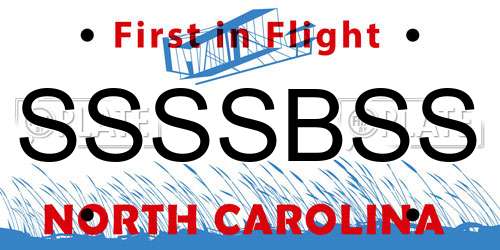 SSSSBSS North Carolina License Plate
