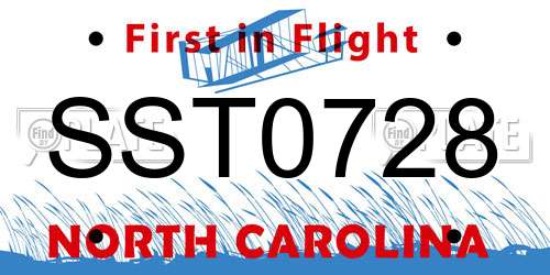 SST0728 North Carolina License Plate