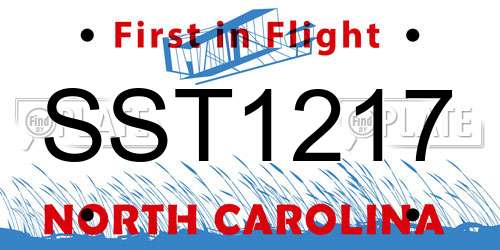 SST1217 North Carolina License Plate