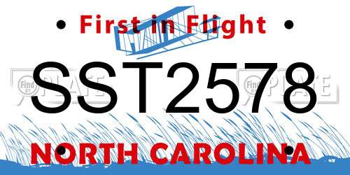 SST2578 North Carolina License Plate