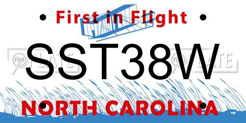 SST38W North Carolina License Plate
