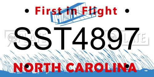 SST4897 North Carolina License Plate