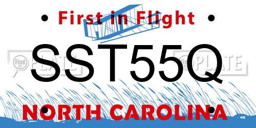 SST55Q North Carolina License Plate