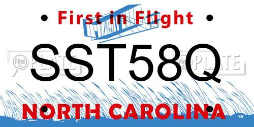 SST58Q North Carolina License Plate