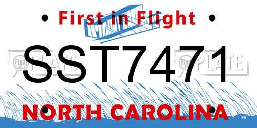 SST7471 North Carolina License Plate
