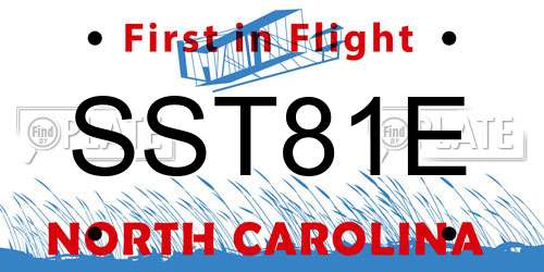 SST81E North Carolina License Plate