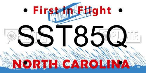 SST85Q North Carolina License Plate