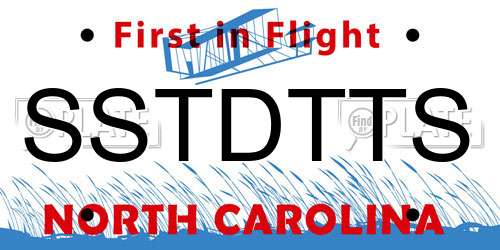 SSTDTTS North Carolina License Plate