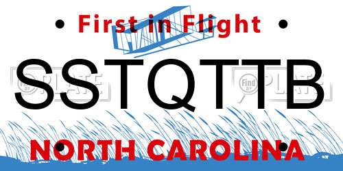 SSTQTTB North Carolina License Plate