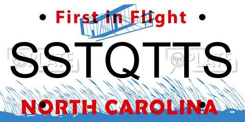 SSTQTTS North Carolina License Plate