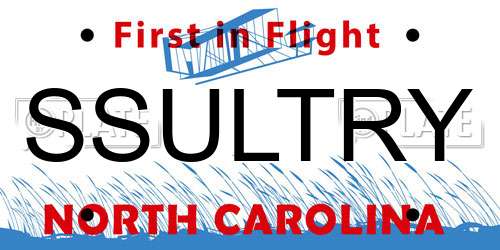 SSULTRY North Carolina License Plate