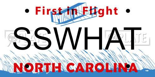SSWHAT North Carolina License Plate
