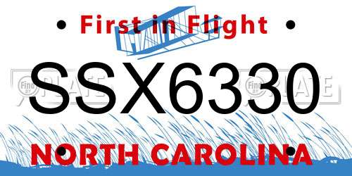 SSX6330 North Carolina License Plate