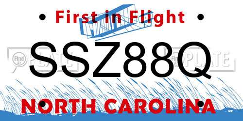 SSZ88Q North Carolina License Plate