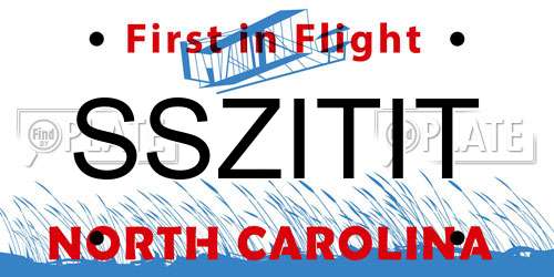 SSZITIT North Carolina License Plate