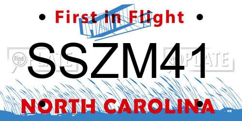 SSZM41 North Carolina License Plate