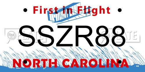 SSZR88 North Carolina License Plate