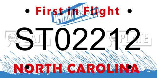 ST02212 North Carolina License Plate