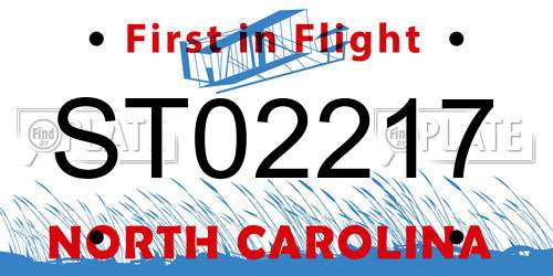 ST02217 North Carolina License Plate