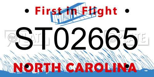 ST02665 North Carolina License Plate