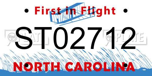 ST02712 North Carolina License Plate