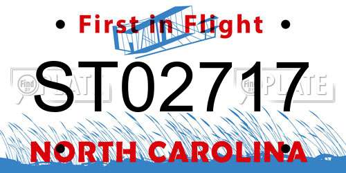 ST02717 North Carolina License Plate