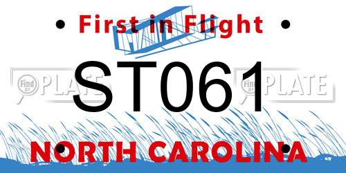 ST061 North Carolina License Plate