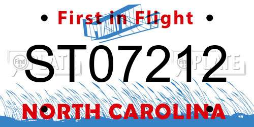 ST07212 North Carolina License Plate