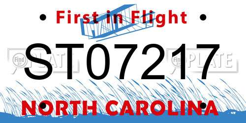ST07217 North Carolina License Plate