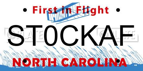 ST0CKAF North Carolina License Plate