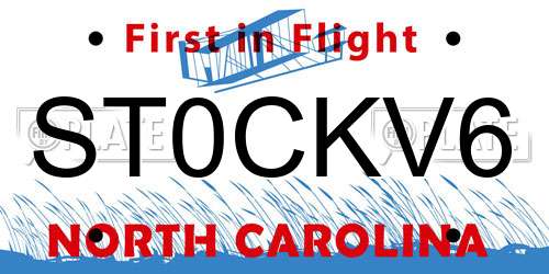 ST0CKV6 North Carolina License Plate