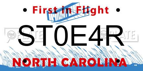 ST0E4R North Carolina License Plate