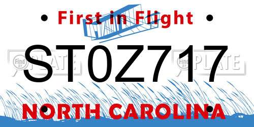 ST0Z717 North Carolina License Plate