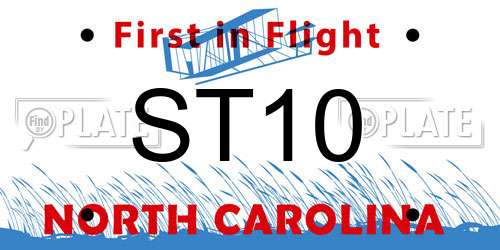 ST10 North Carolina License Plate