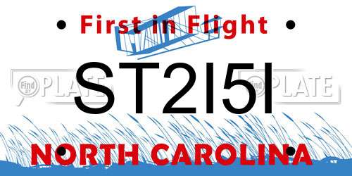 ST2I5I North Carolina License Plate