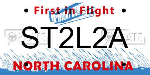 ST2L2A North Carolina License Plate